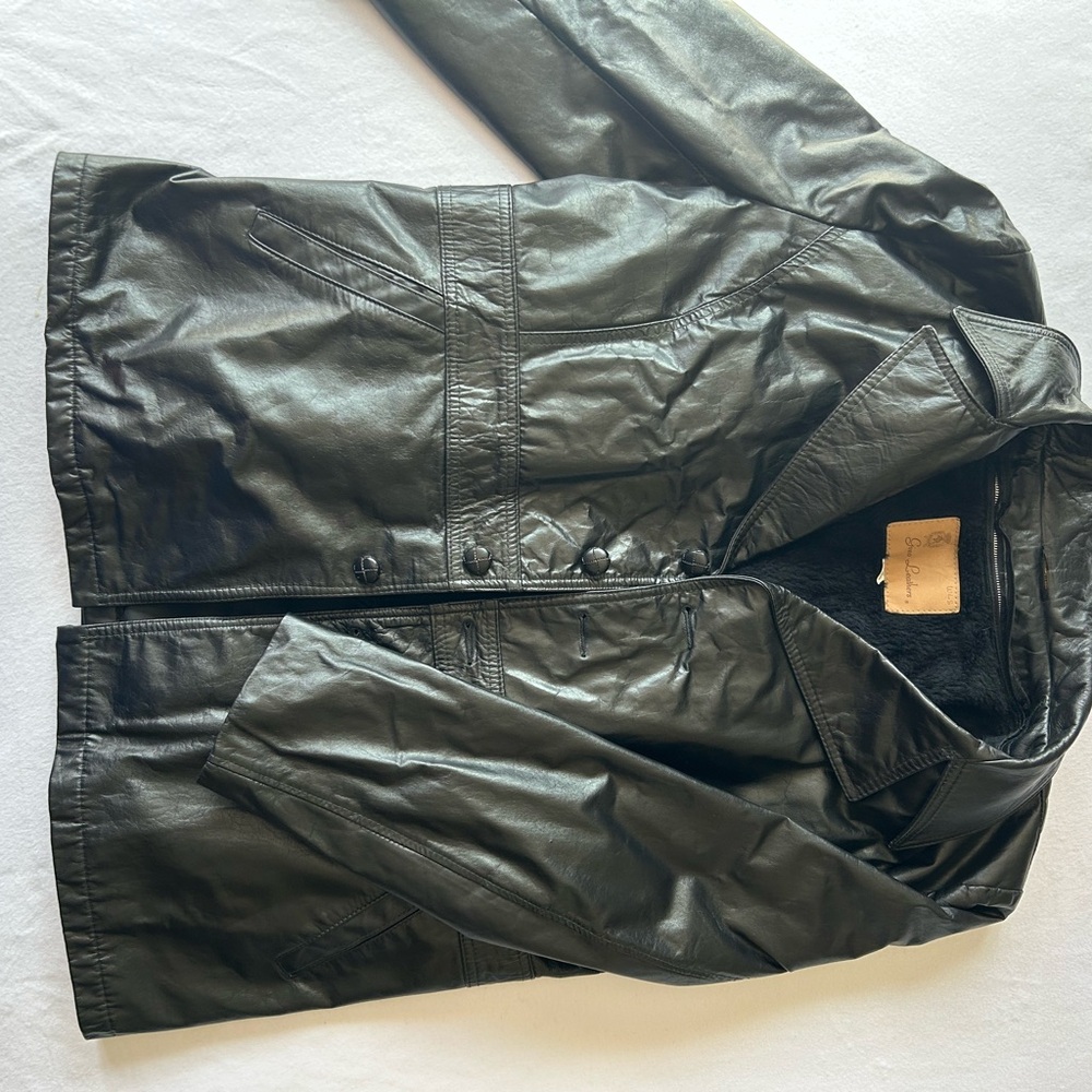 Vintage Men's Black Gino Leather Jacket